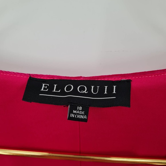 Eloquii Pink Velvet Mini Dress Plunging Plus Size 18 NWT - Picture 3 of 8